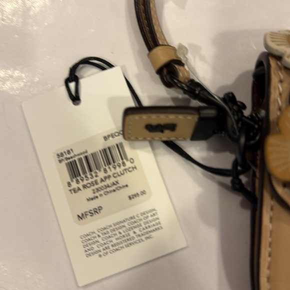 Coach 1941 Tea Rose Applique Clutch (Beechwood) NWT - Picture 6 of 9